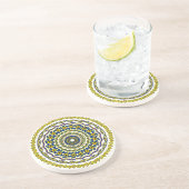 En Grès dessous de verre de mandala de méditation d'art (Côté)