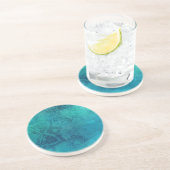En Grès Dessous de verre de Mandala turquoise dévêtu (Côté)