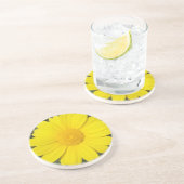 En Grès Dessous de verre de marguerite jaune (Côté)