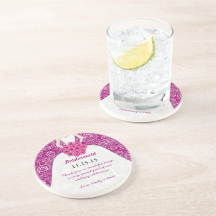 En Grès Dessous de verre de Mariage de Bridesmaid