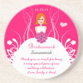 En Grès Dessous de verre de Mariage de Red Head Bridesmaid (Devant)