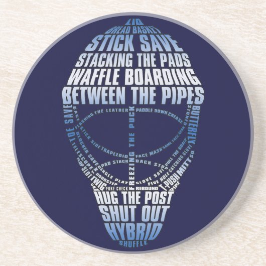 En Grès Dessous de verre de masque de gardien de hockey (Devant)