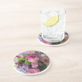 En Grès Dessous de verre de mélange de fleurs (Côté)