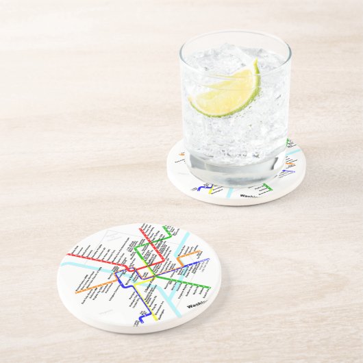 En Grès Dessous de verre de métro de DC de Washington (Côté)