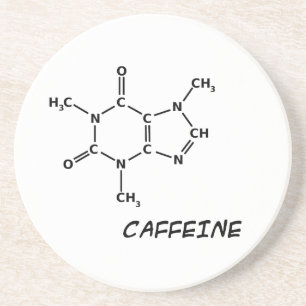 En Grès Dessous de verre de molécule de caféine