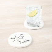 En Grès Dessous de verre de molécule de caféine (Côté)