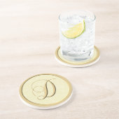En Grès Dessous de verre de monogramme - lettre D (Côté)