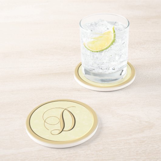 En Grès Dessous de verre de monogramme - lettre D (Côté)
