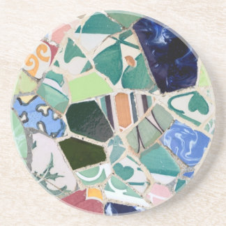 En Grès Dessous de verre de mosaïques de Park Guell