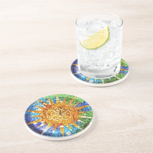 En Grès Dessous de verre de mosaïques de Park Guell (Côté)