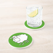 En Grès Dessous de verre de mouton blanc (Côté)