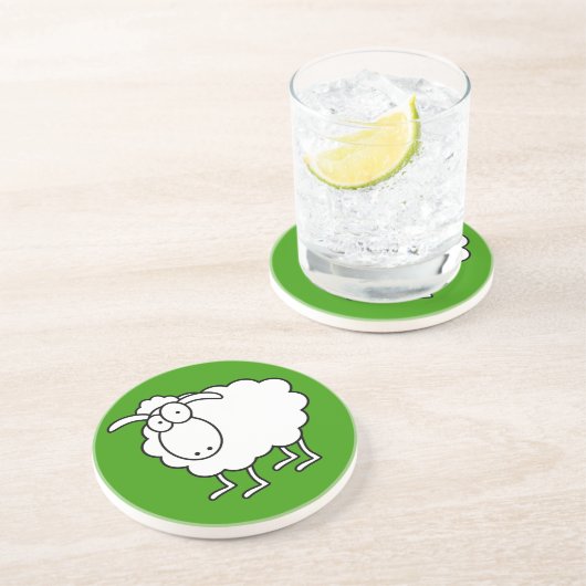 En Grès Dessous de verre de mouton blanc (Côté)