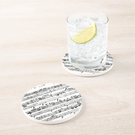 En Grès Dessous de verre de musique de Bach (Côté)