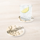 En Grès Dessous de verre de musique feuille (Côté)