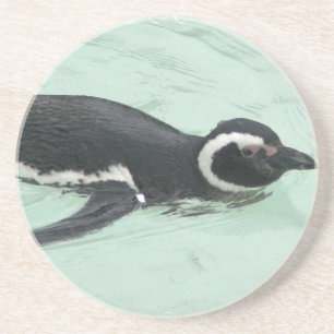 En Grès Dessous de verre de natation de pingouin