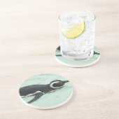 En Grès Dessous de verre de natation de pingouin (Côté)