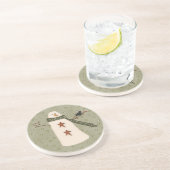 En Grès Dessous de verre de neige primitif (Côté)