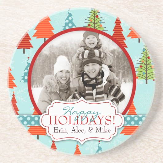 En Grès Dessous de verre de Noël amusant (Devant)