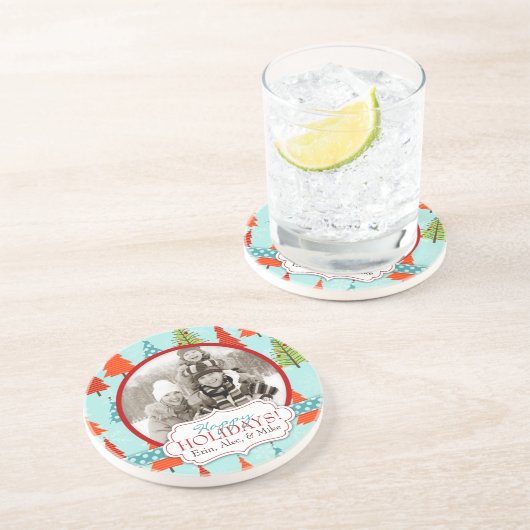 En Grès Dessous de verre de Noël amusant (Côté)