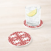 En Grès Dessous de verre de Noël de Red Snowflakes (Côté)