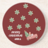 En Grès Dessous de verre de Noël de Snowflake (Devant)