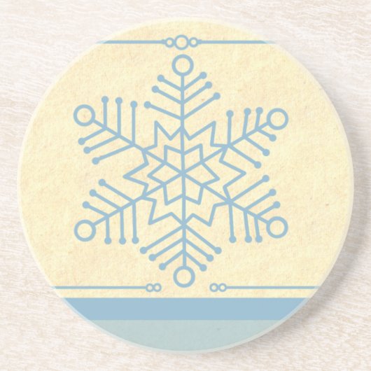 En Grès Dessous de verre de Noël délicieusement Snowflake (Devant)