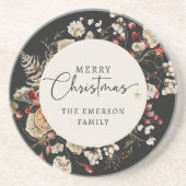 En Grès Dessous de verre de Noël noir (Devant)