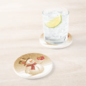 En Grès Dessous de verre de Noël Snowman (Côté)