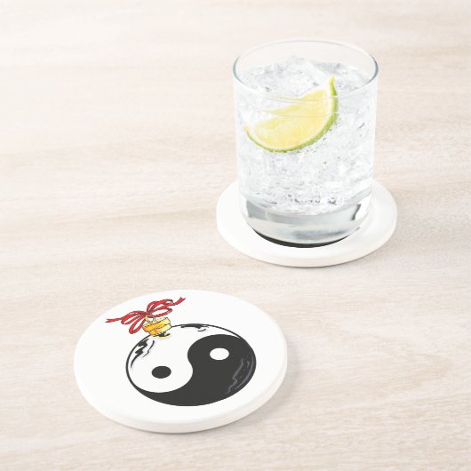 En Grès Dessous de verre de Noël Yin & Yang (Côté)