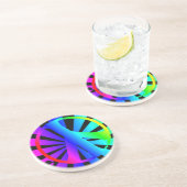 En Grès Dessous de verre de paix d'arc-en-ciel (Côté)