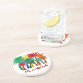 En Grès Dessous de verre de palmiers de Floride (Côté)