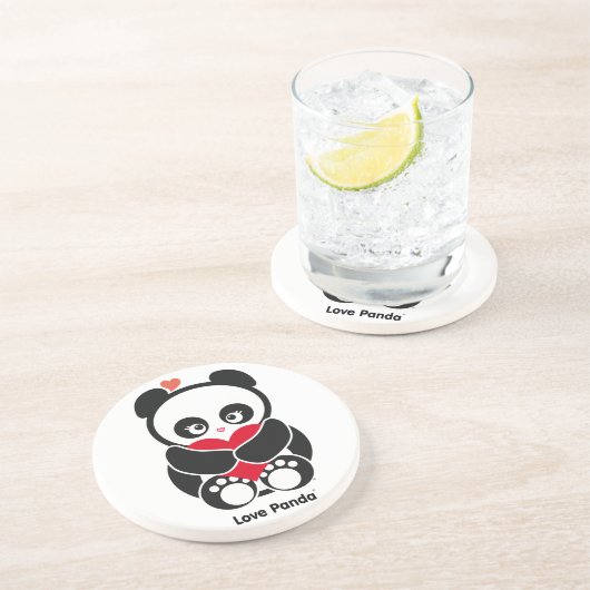 En Grès Dessous de verre de Panda® d'amour (Côté)