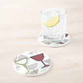 En Grès dessous de verre de panneau de vin (Côté)