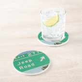 En Grès Dessous de verre de panneau routier de jeep (Côté)