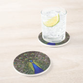En Grès Dessous de verre de paon fier (Côté)