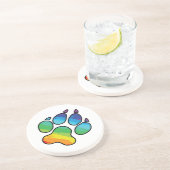 En Grès Dessous de verre de patte d'arc-en-ciel (Côté)