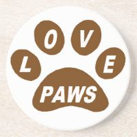 Dessous de verre de pattes d'amour sur les pattes 