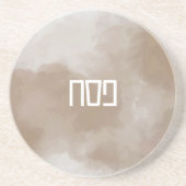 En Grès Dessous de verre de pêche à l'aquarelle de cuivre (Devant)