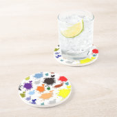 En Grès Dessous de verre de peinture à éclaboussure (Côté)