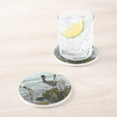 En Grès Dessous de verre de pélicans de Monterey (Côté)