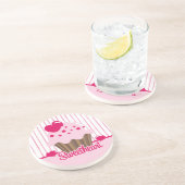 En Grès Dessous de verre de petit gâteau d'amoureux (Côté)