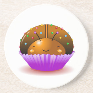 En Grès Dessous de verre de petit gâteau de coccinelle de