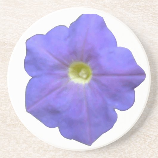 En Grès Dessous de verre de Petunia bleu (Devant)