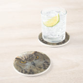 En Grès Dessous de verre de photo de hibou (Côté)