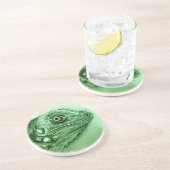 En Grès Dessous de verre de pierre de sable vert Iguana, d (Côté)