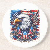 En Grès Dessous de verre de pierre patriotique (Devant)