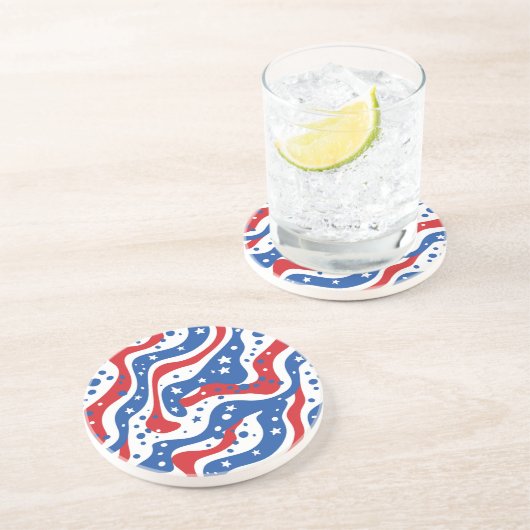 En Grès Dessous de verre de pierre patriotique (Côté)