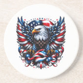 En Grès Dessous de verre de pierre patriotique (Devant)