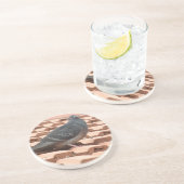 En Grès Dessous de verre de pigeon sur le toit (Côté)