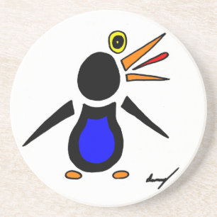 En Grès Dessous de verre de pingouin Abstrait